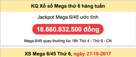 Thong ke Vietlott -Jackpot uoc tinh 27-10-2017